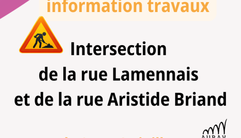 Travaux à l'intersection des rues Lamennais et Aristide Briand