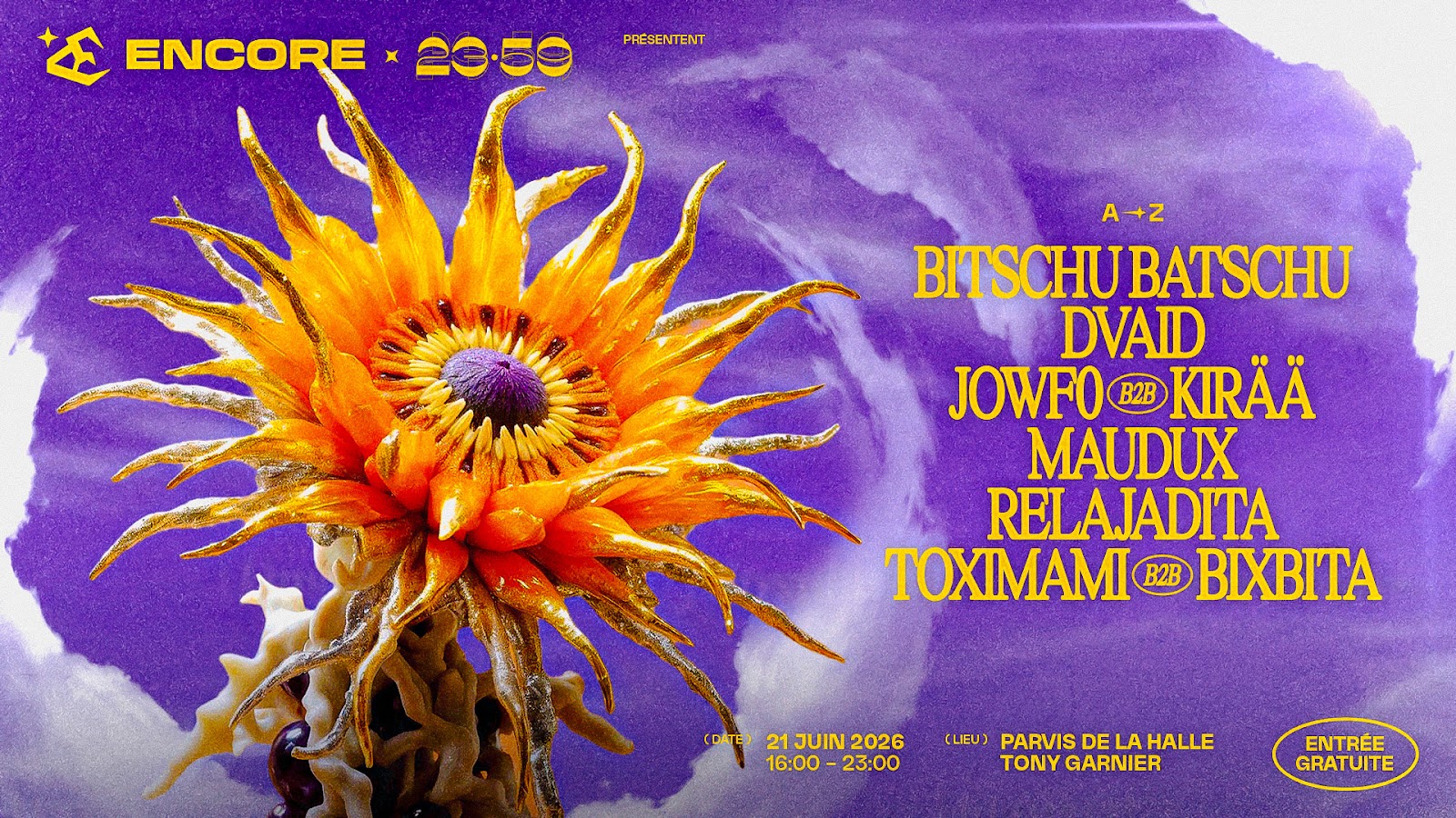 23:59 x ENCORE : OPEN-AIR, HALLE TONY GARNIER